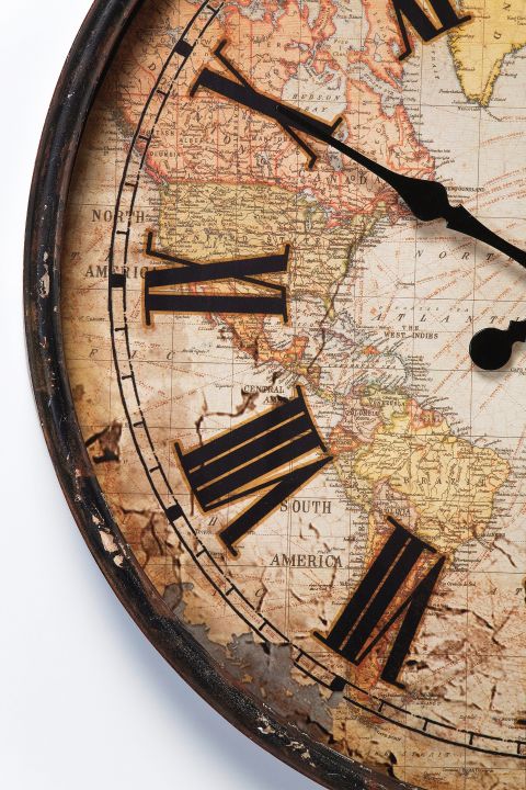 KARE Wanduhr European Map 96cm 32767