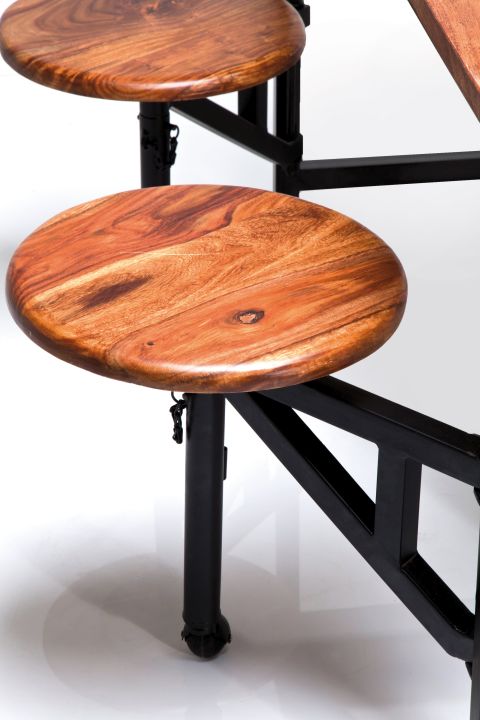 Tisch+Hocker Space 5-tlg. 140x89cm