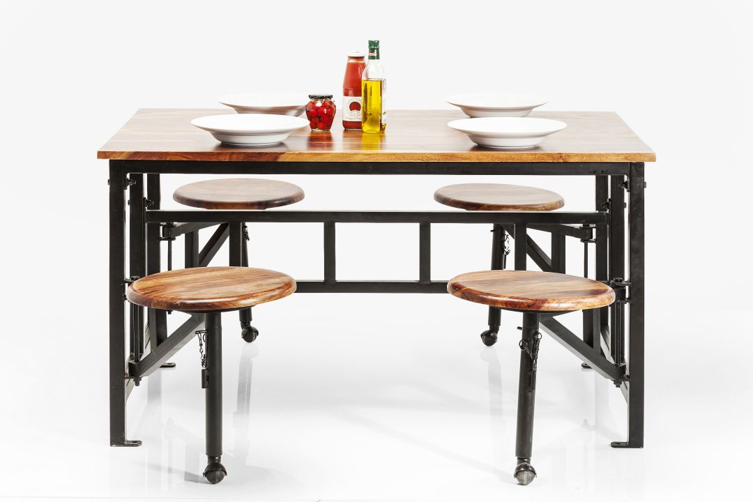 Tisch+Hocker Space 5-tlg. 140x89cm