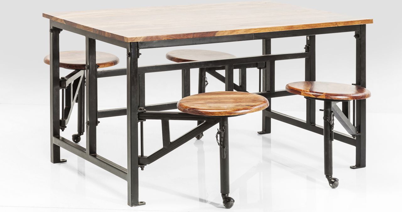 Tisch+Hocker Space 5-tlg. 140x89cm