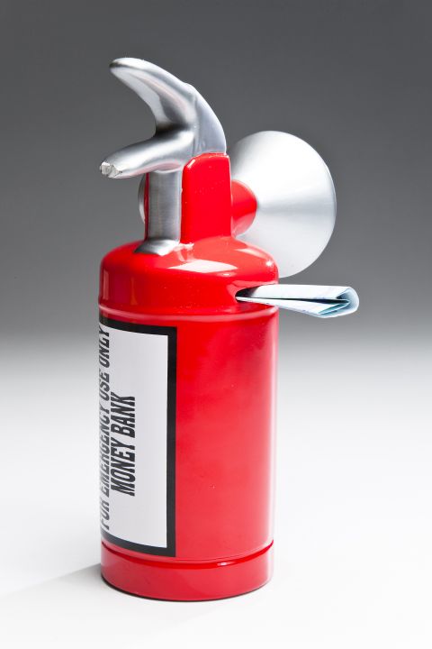 KARE Spardose Caution Fire 34669