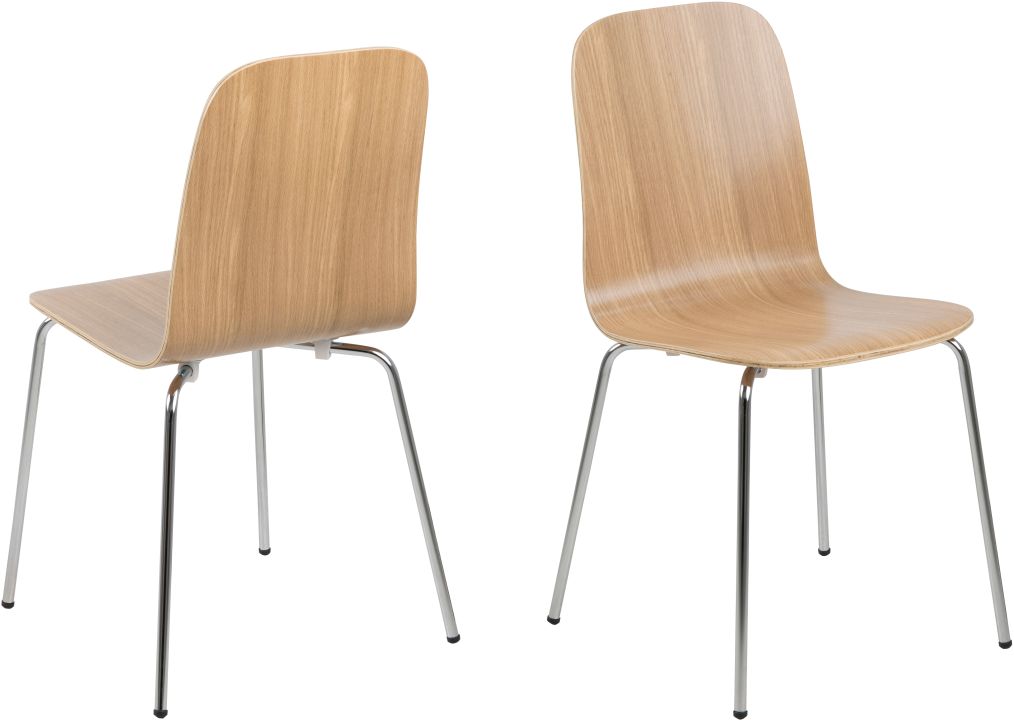 Esszimmerstuhl Esbjerg - Eiche - Chrom